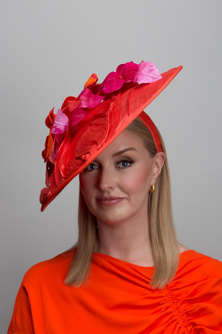 Orange Pink Flower Brim