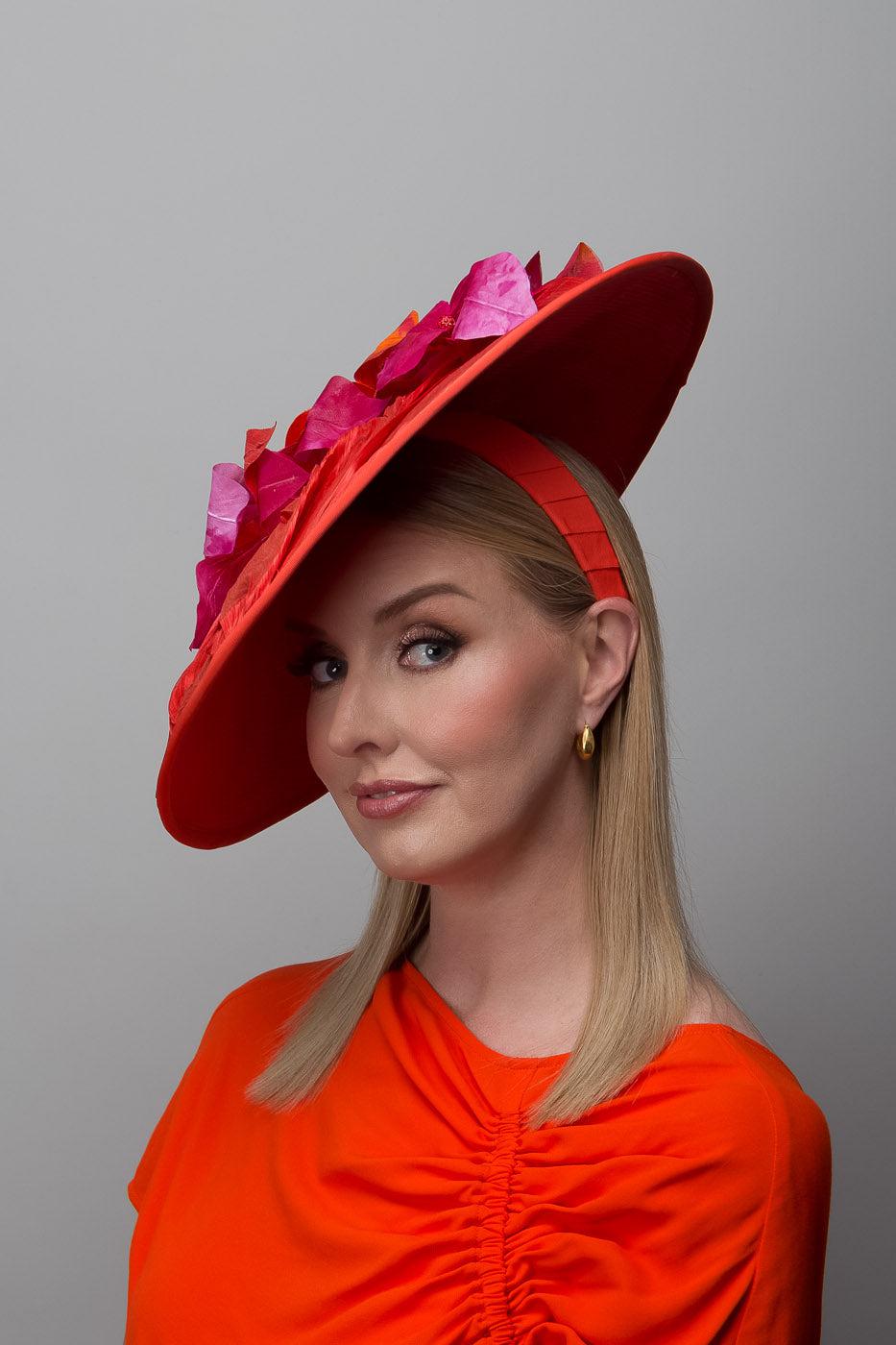 Orange Pink Flower Brim