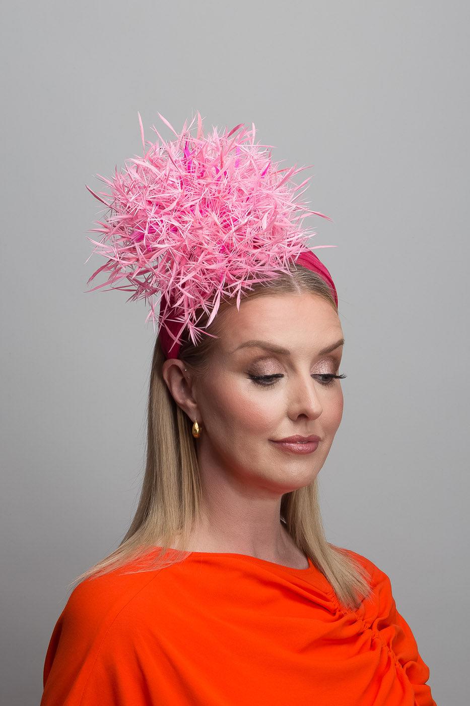 Pink Feather Fireworks Headband