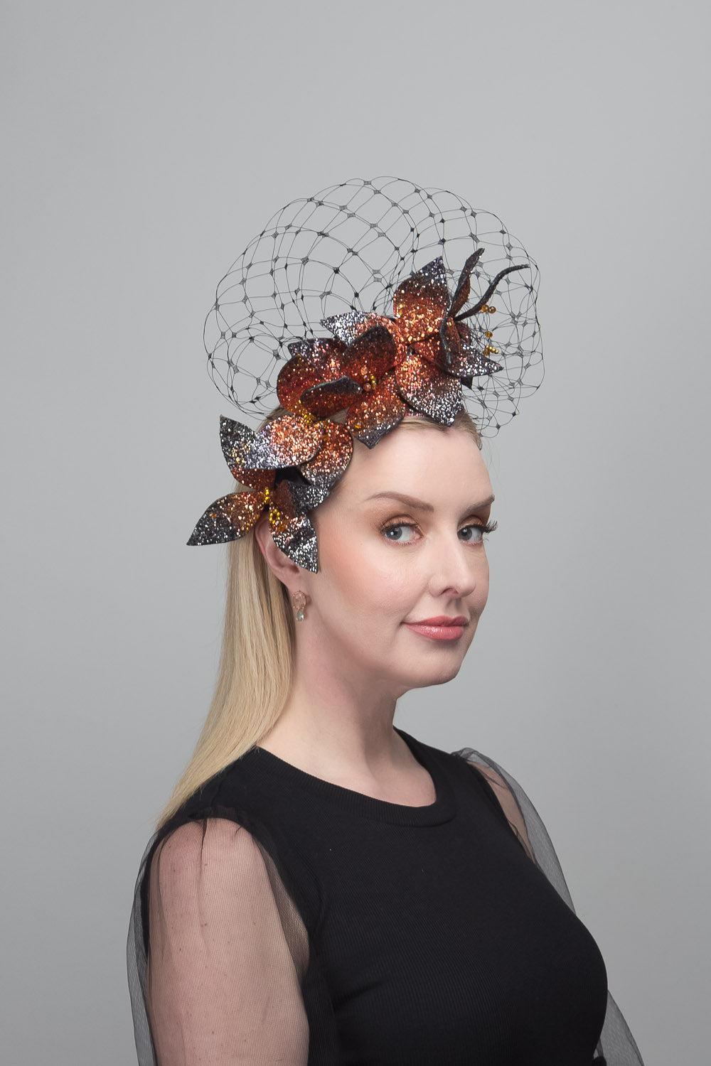 Black Bronze Glass Petal Headband