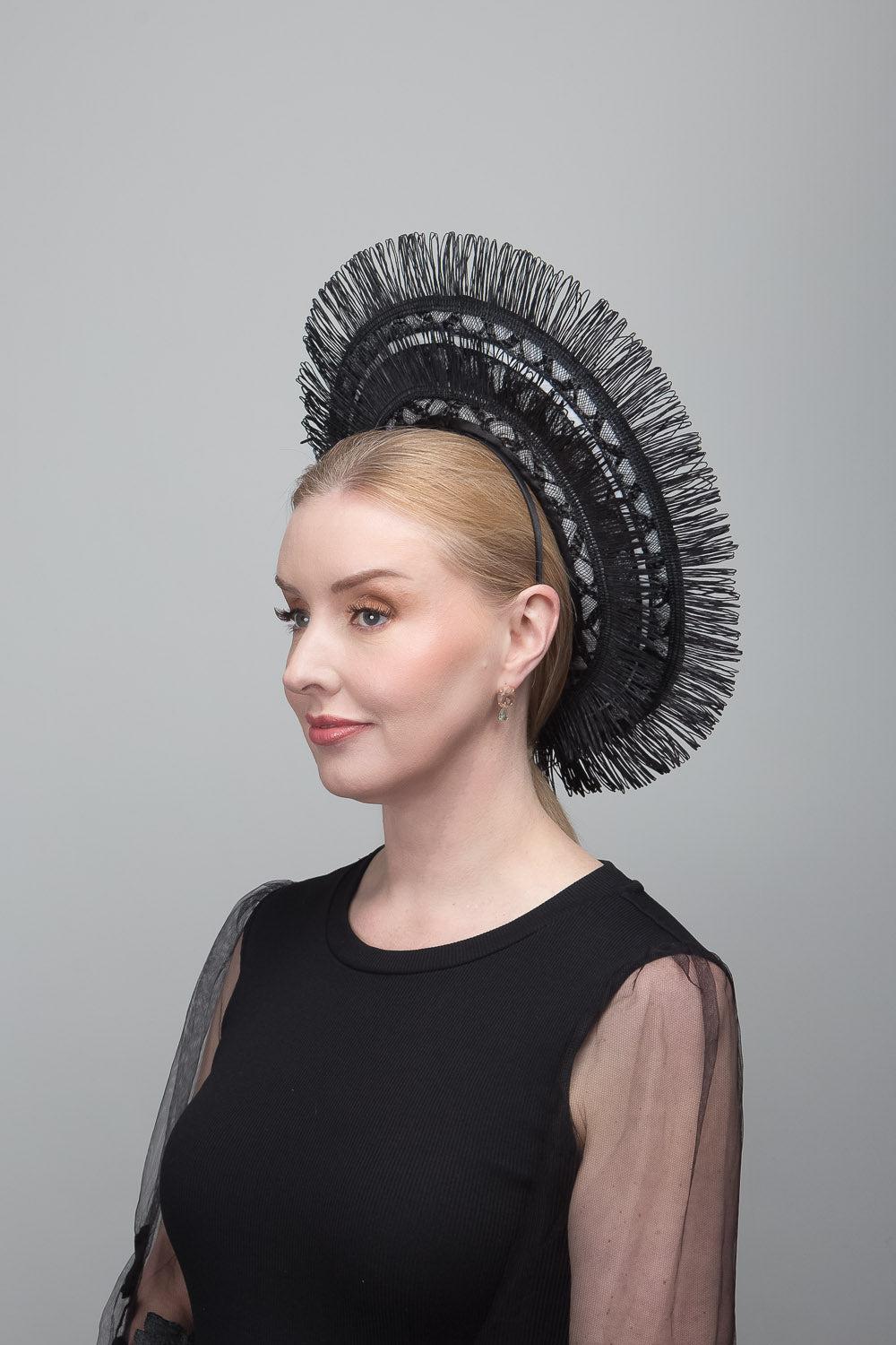 Black Fringe Deco Halo