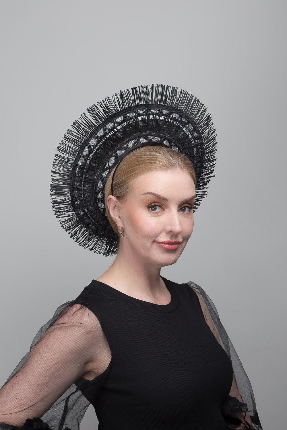 Black Fringe Deco Halo