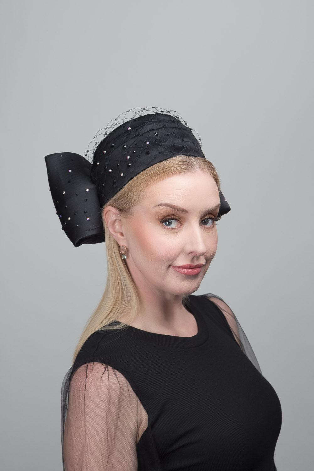 Black Silk Bow Pillbox