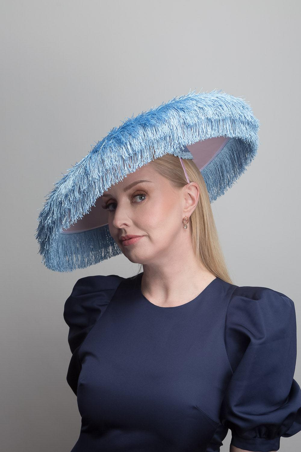 Blue Fringe Large Dior Brim