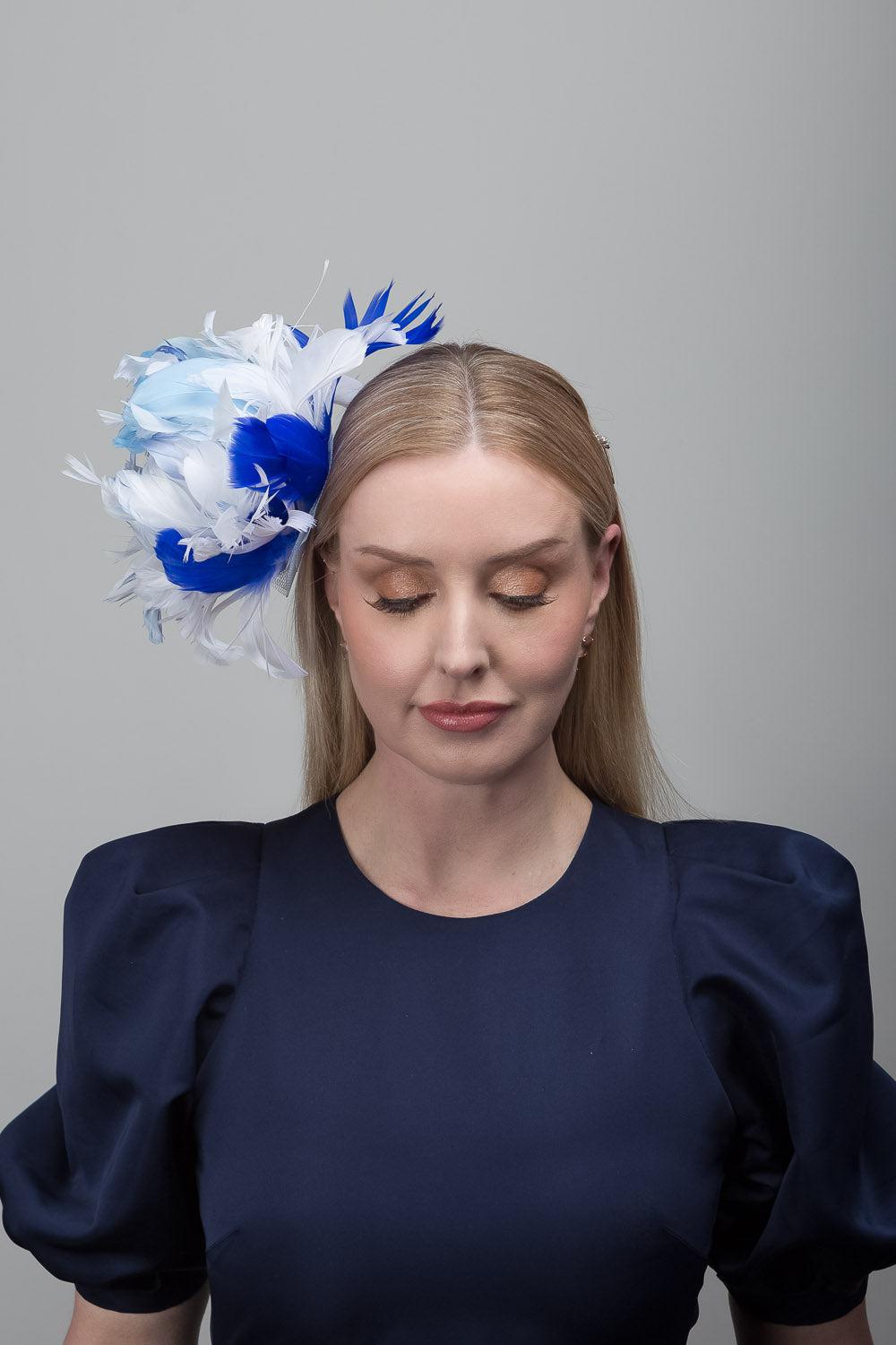 Blue White Feather Flower