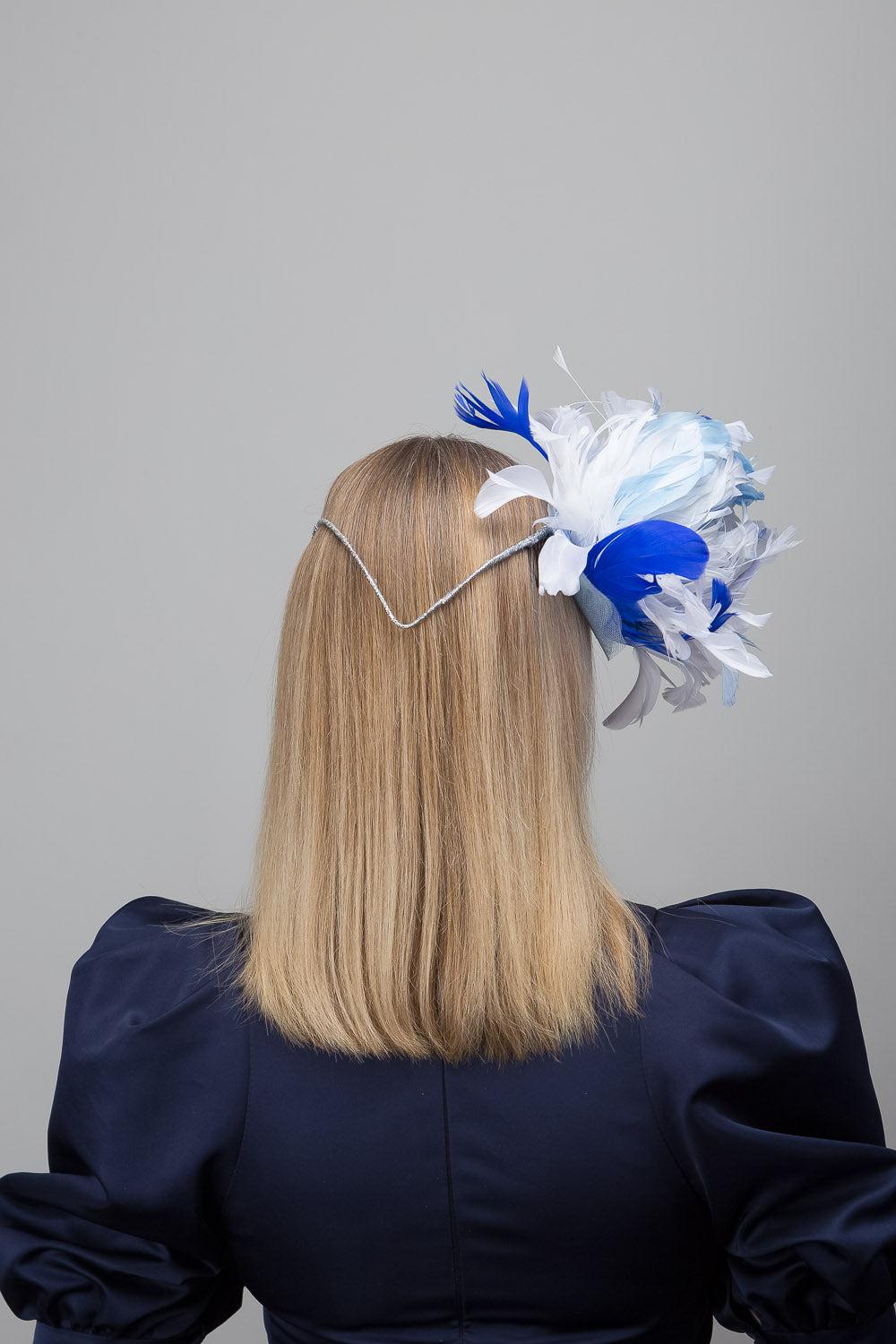 Blue White Feather Flower