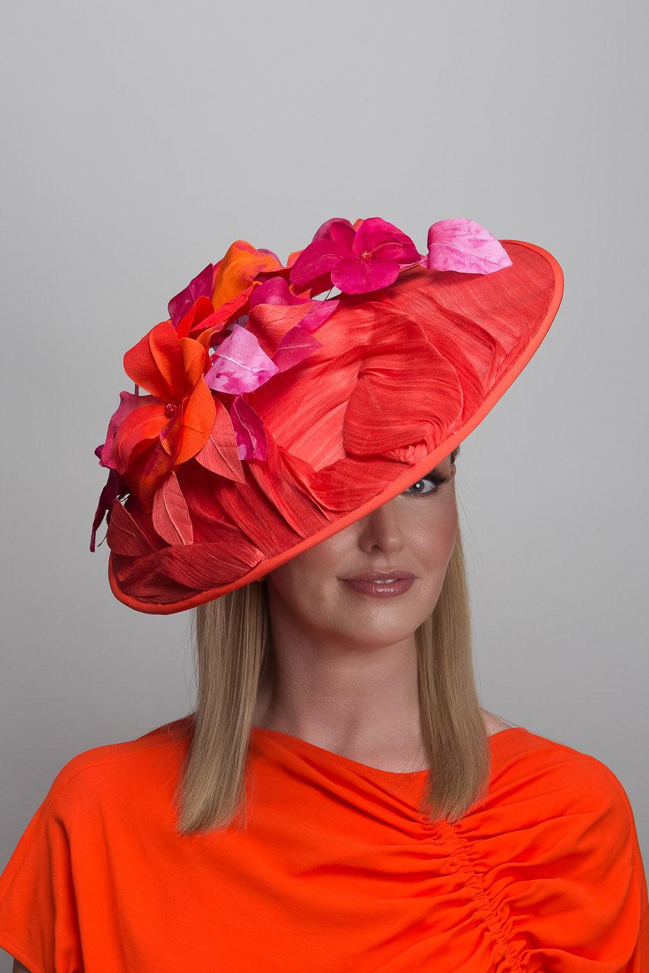 Orange Pink Flower Brim