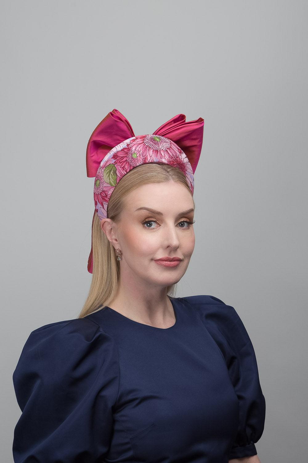 Floral Silk Crown with Bow