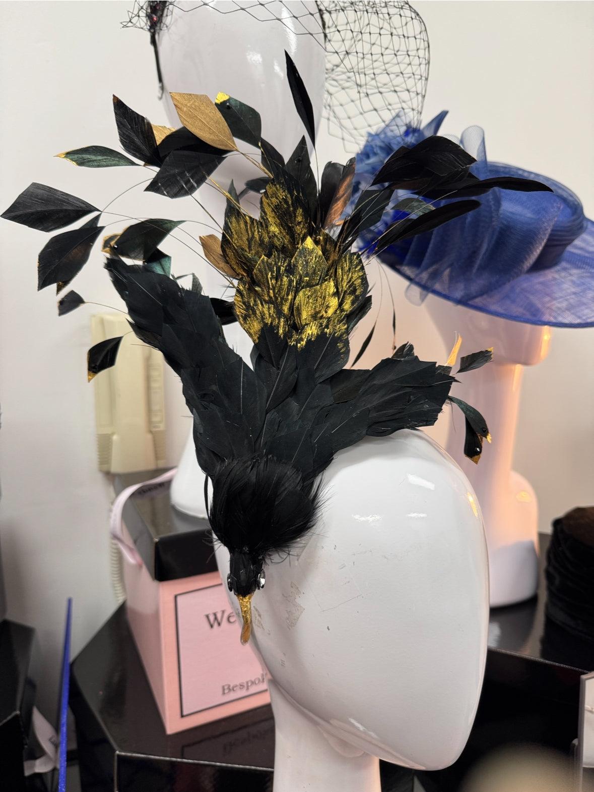 Black Feather Bird Fascinator
