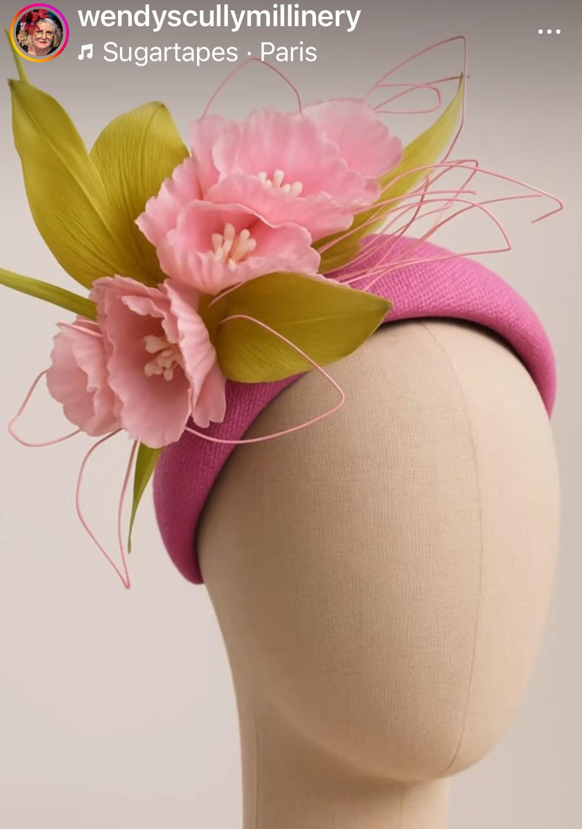 Pink Linen Flower Bandeau