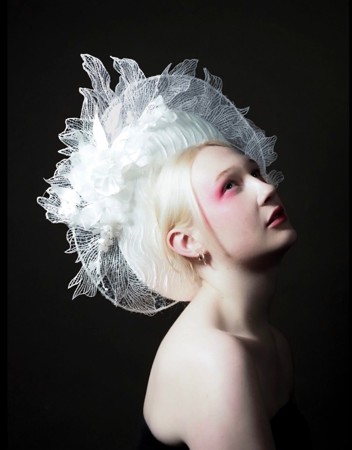 White Lace Halo Fascinator
