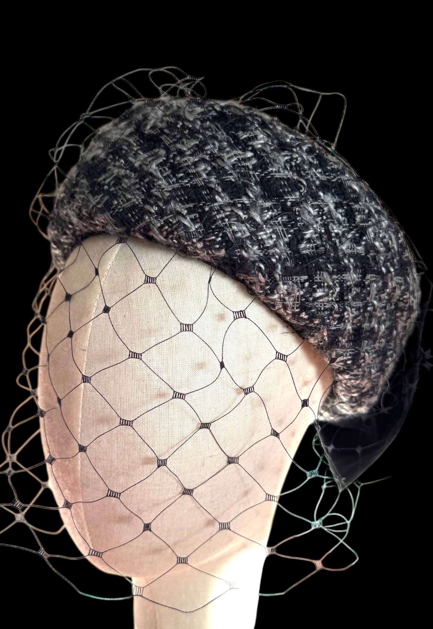 Tweed Fabric Winter Pillbox