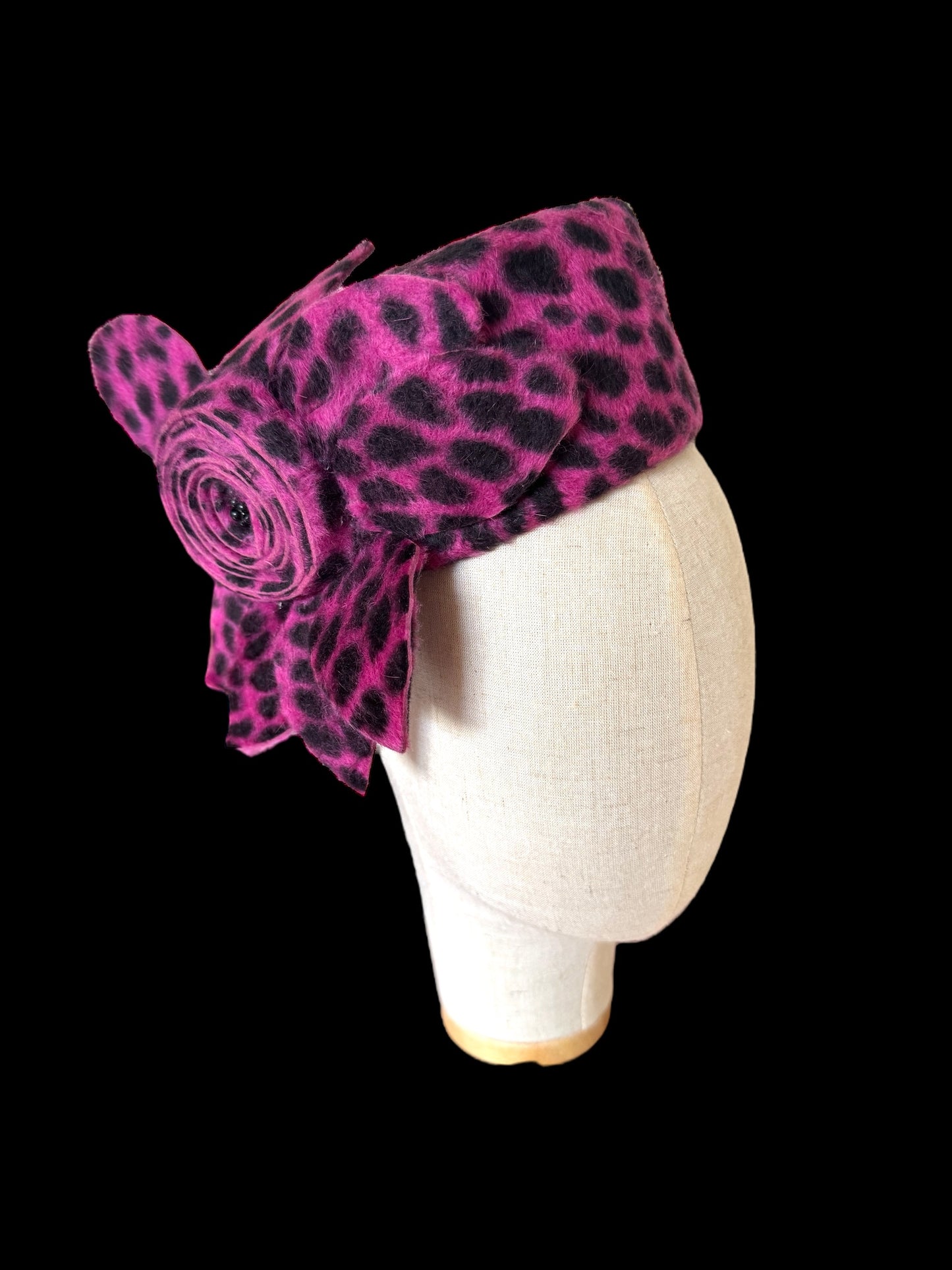 Cerise Spot Felt Pillbox