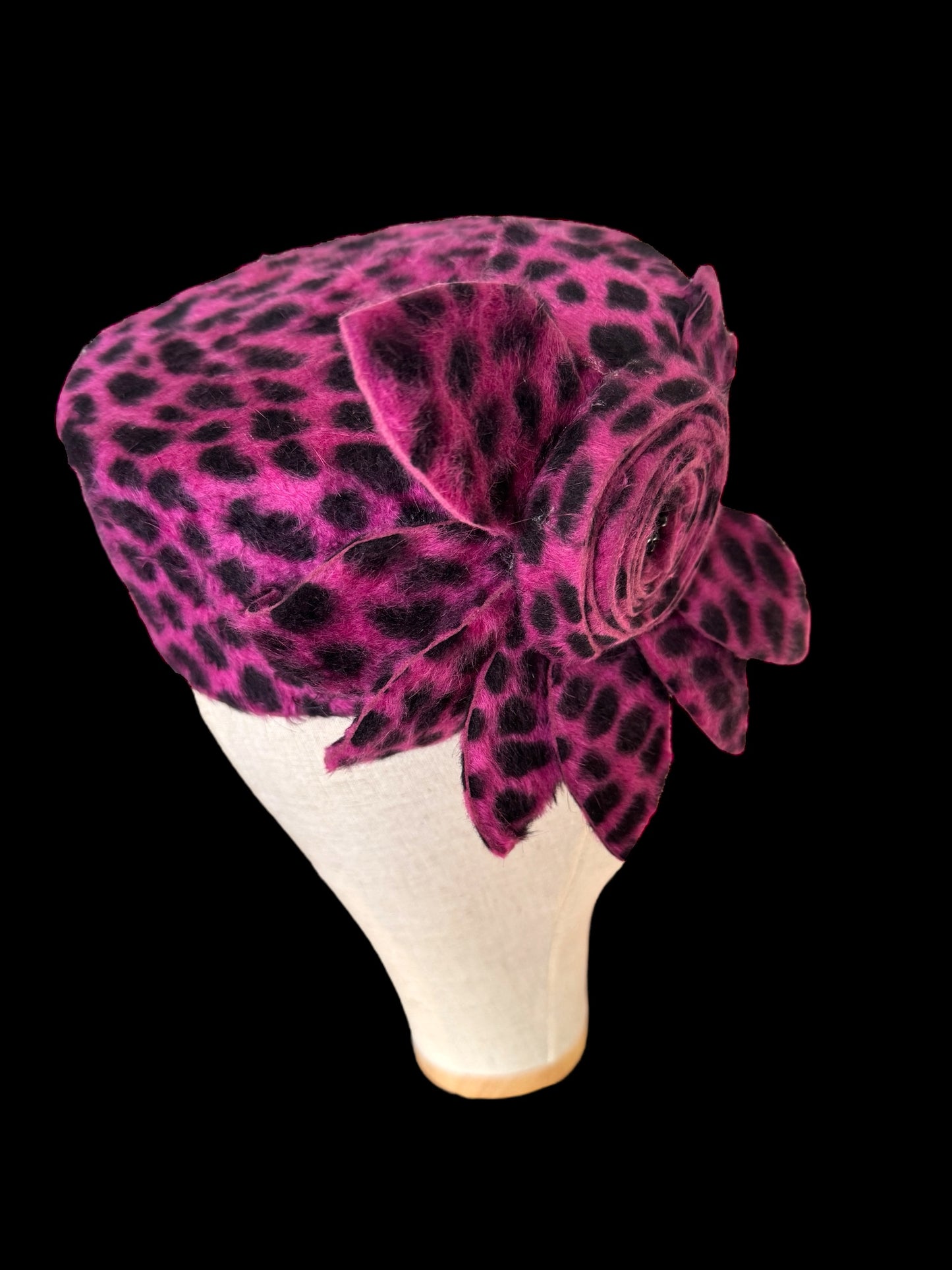 Cerise Spot Felt Pillbox