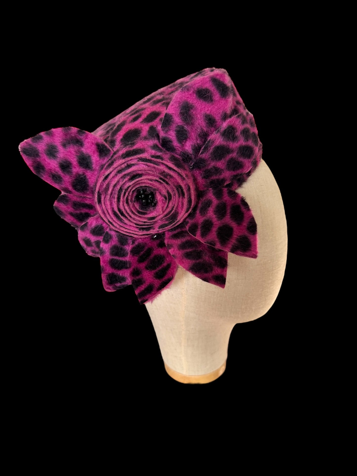Cerise Spot Felt Pillbox