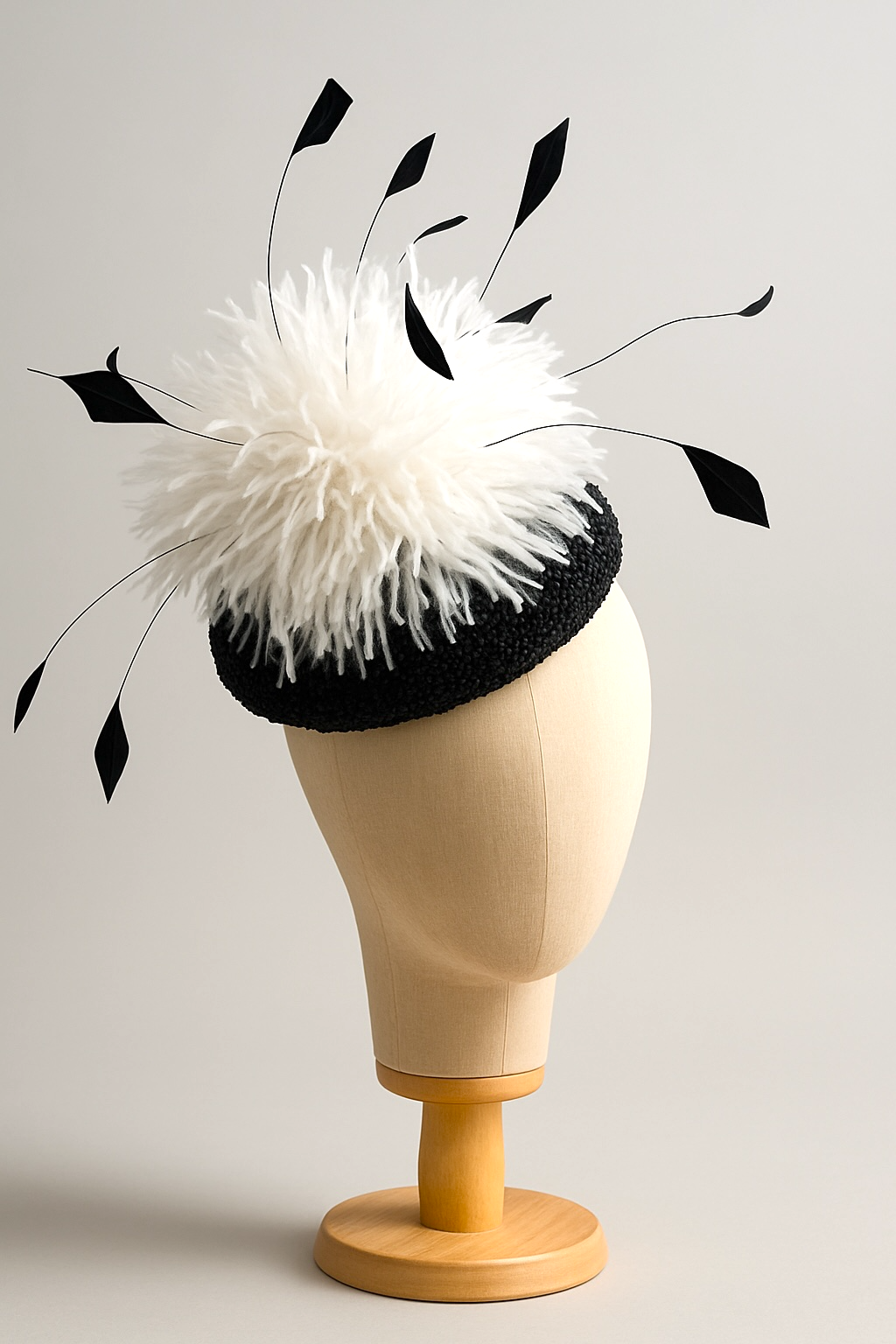 Derby Button Hat with Feather Flair