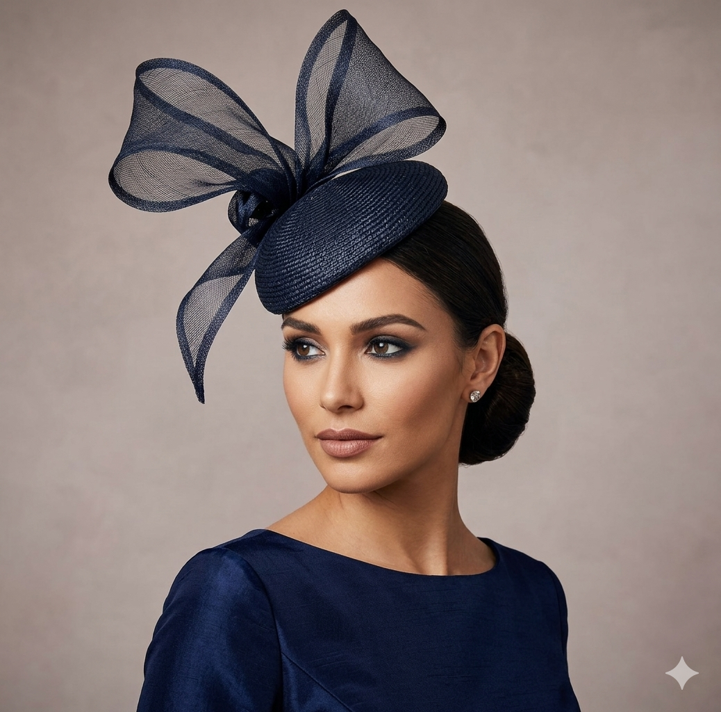 Tear Drop Hat with Crinoline Bow.