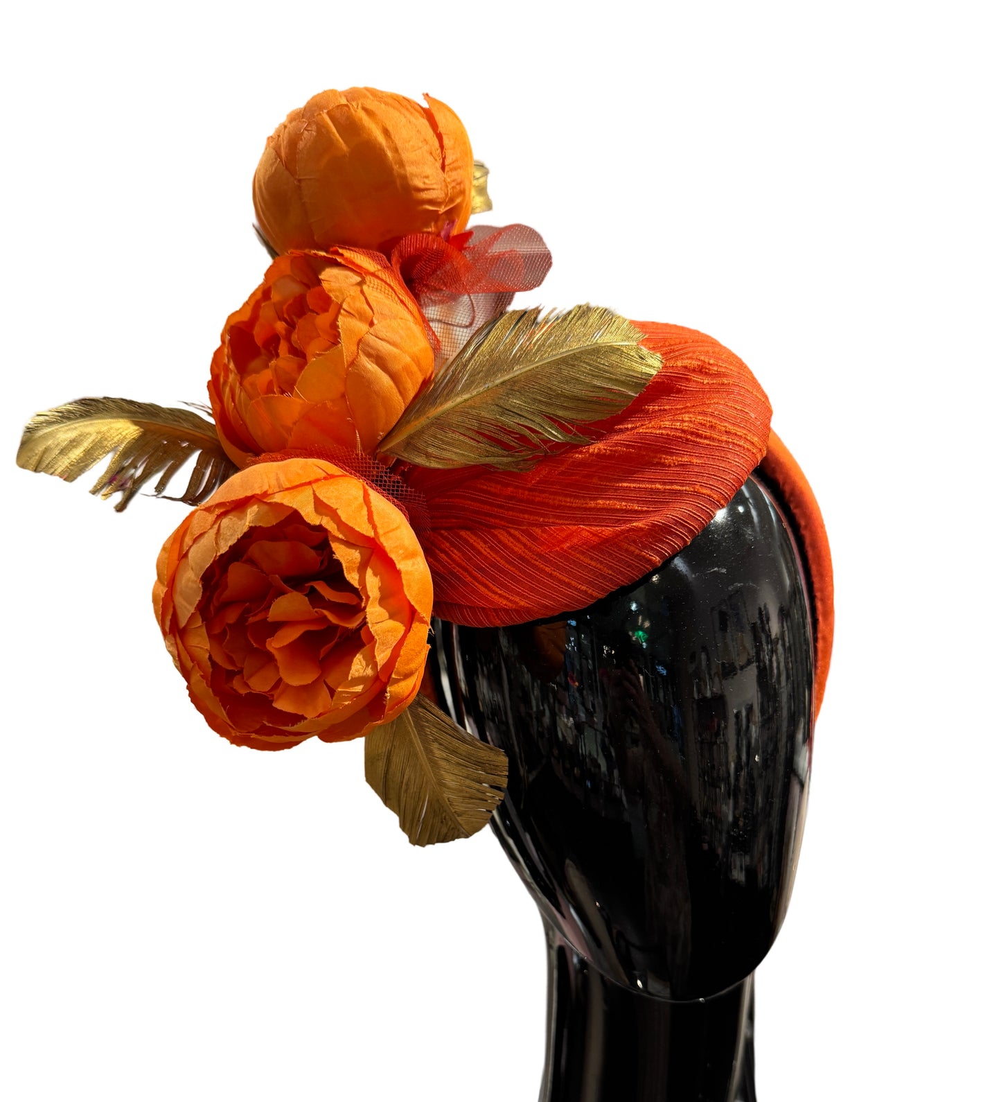 Orange Vintage Flower Headpiece