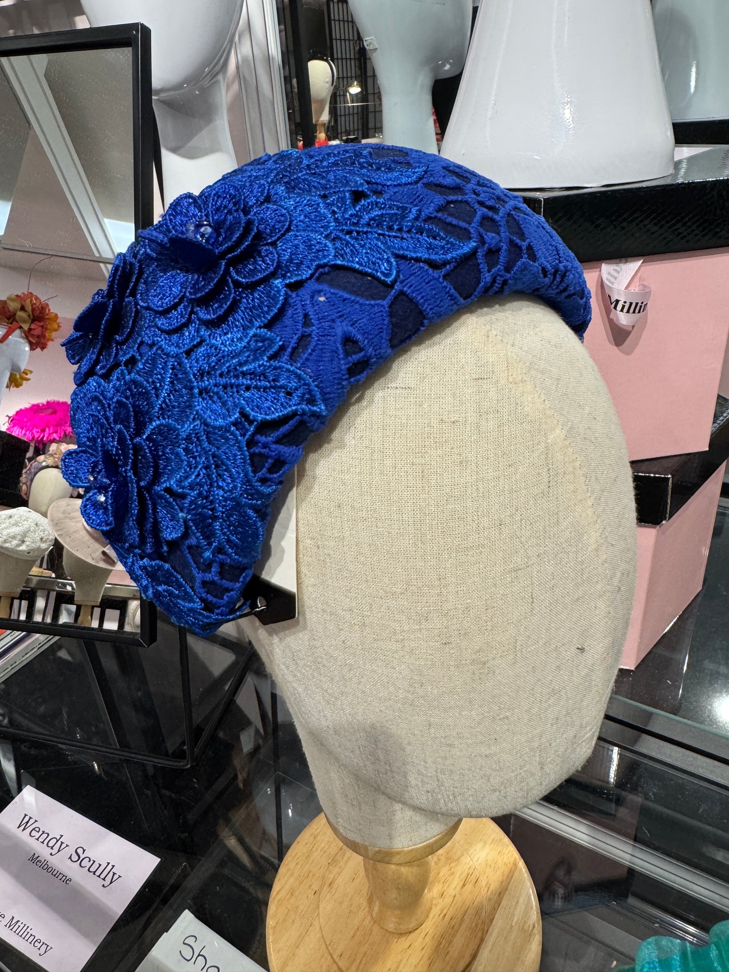 Blue Lace Felt Bandeau