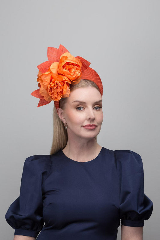 Orange Silk Crown Headband