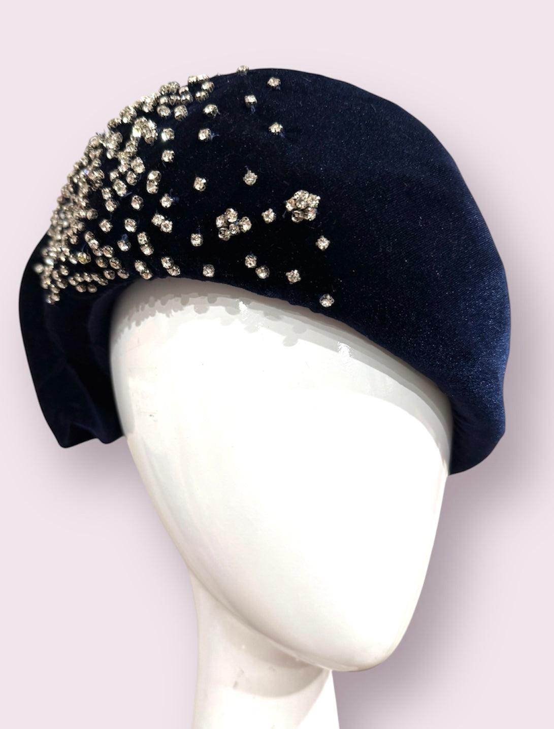 Blue Velvet Pillbox Hat