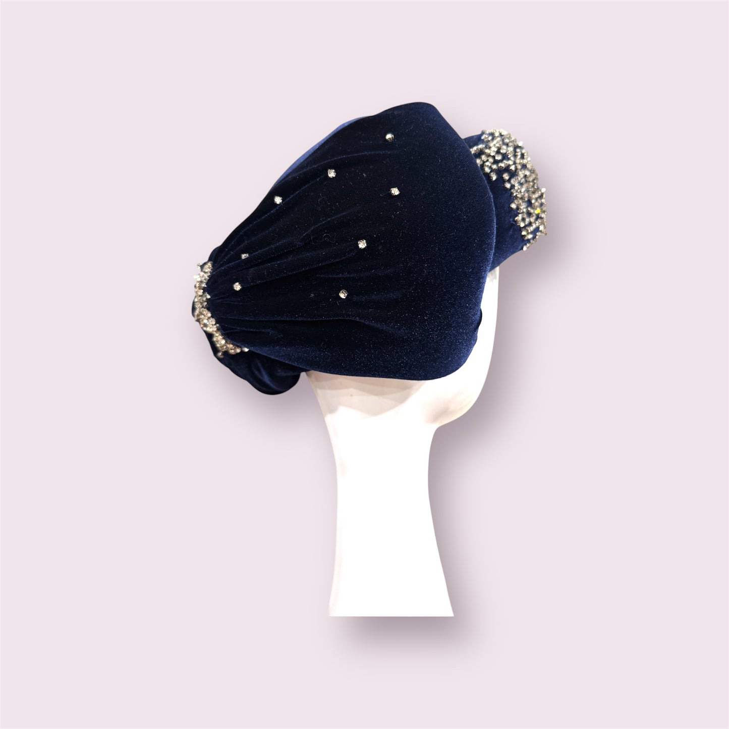 Blue Velvet Pillbox Hat