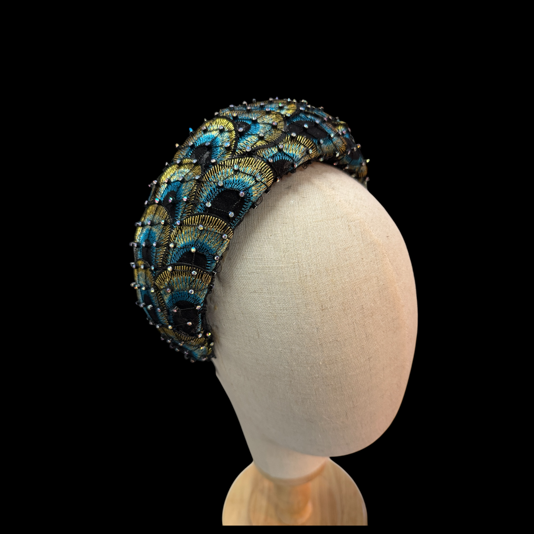 Peacock Motif wide Headband