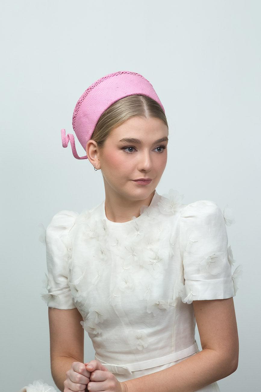 Candy Pink Straw Pillbox