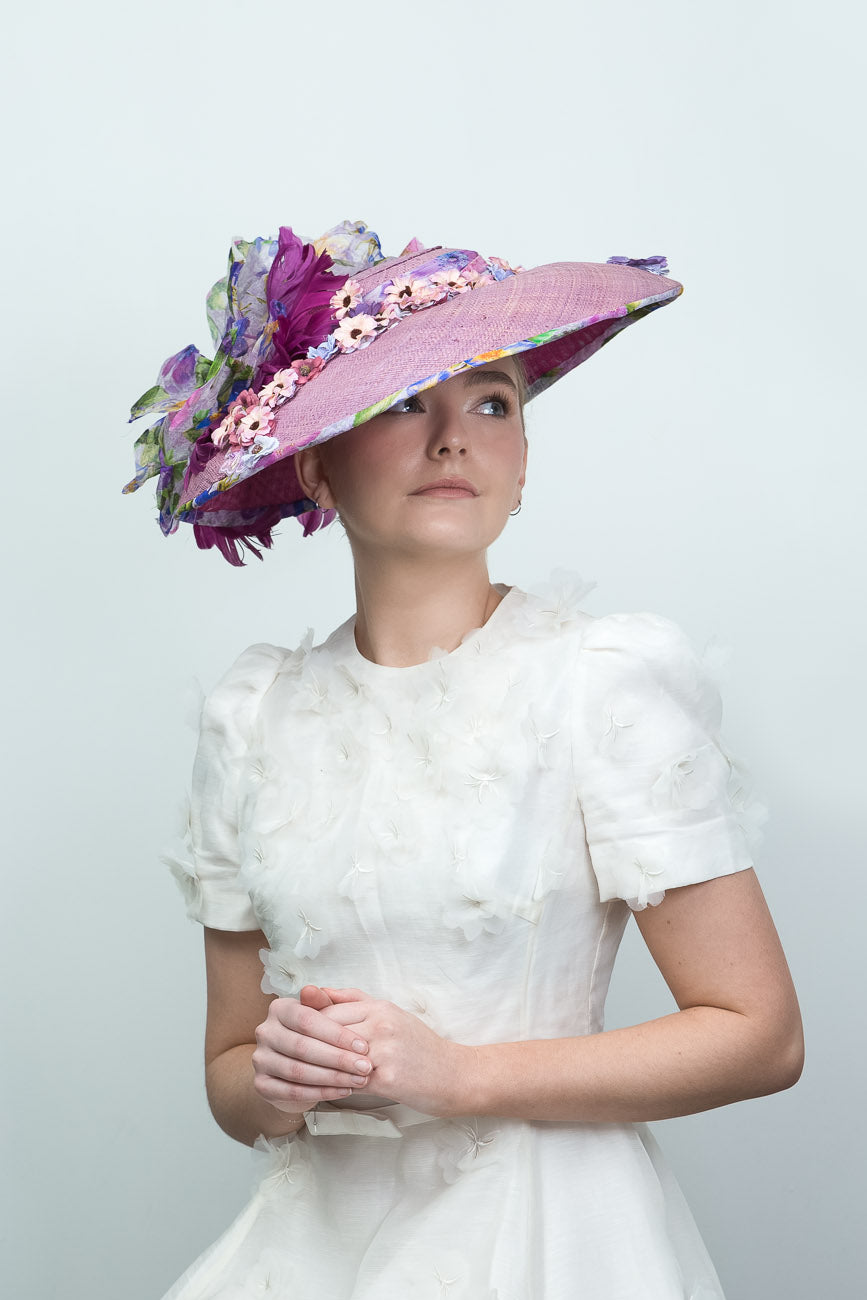 Lavender Dior Brim with Pastel Flowers