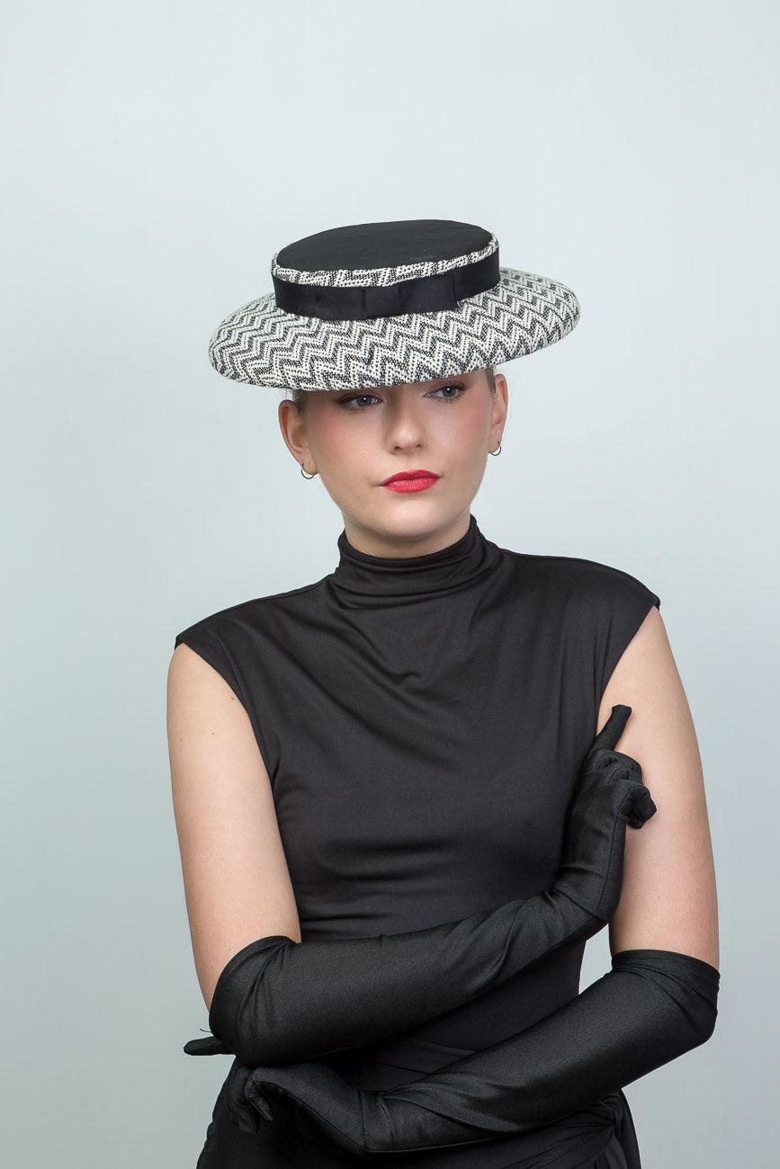 Black and White Short Brim Hat