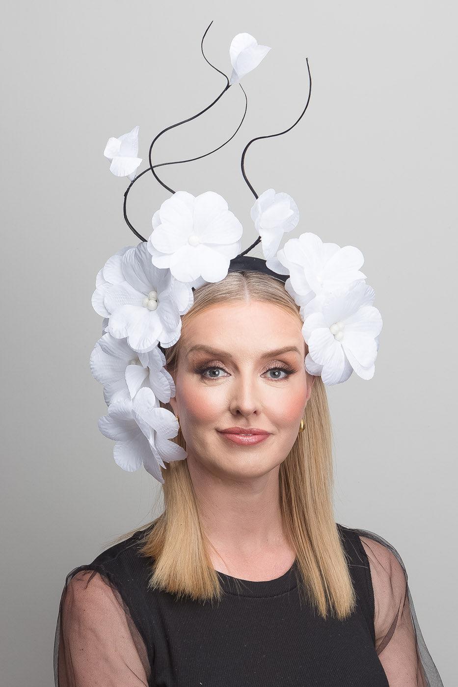 White Silk Petal Fascinator