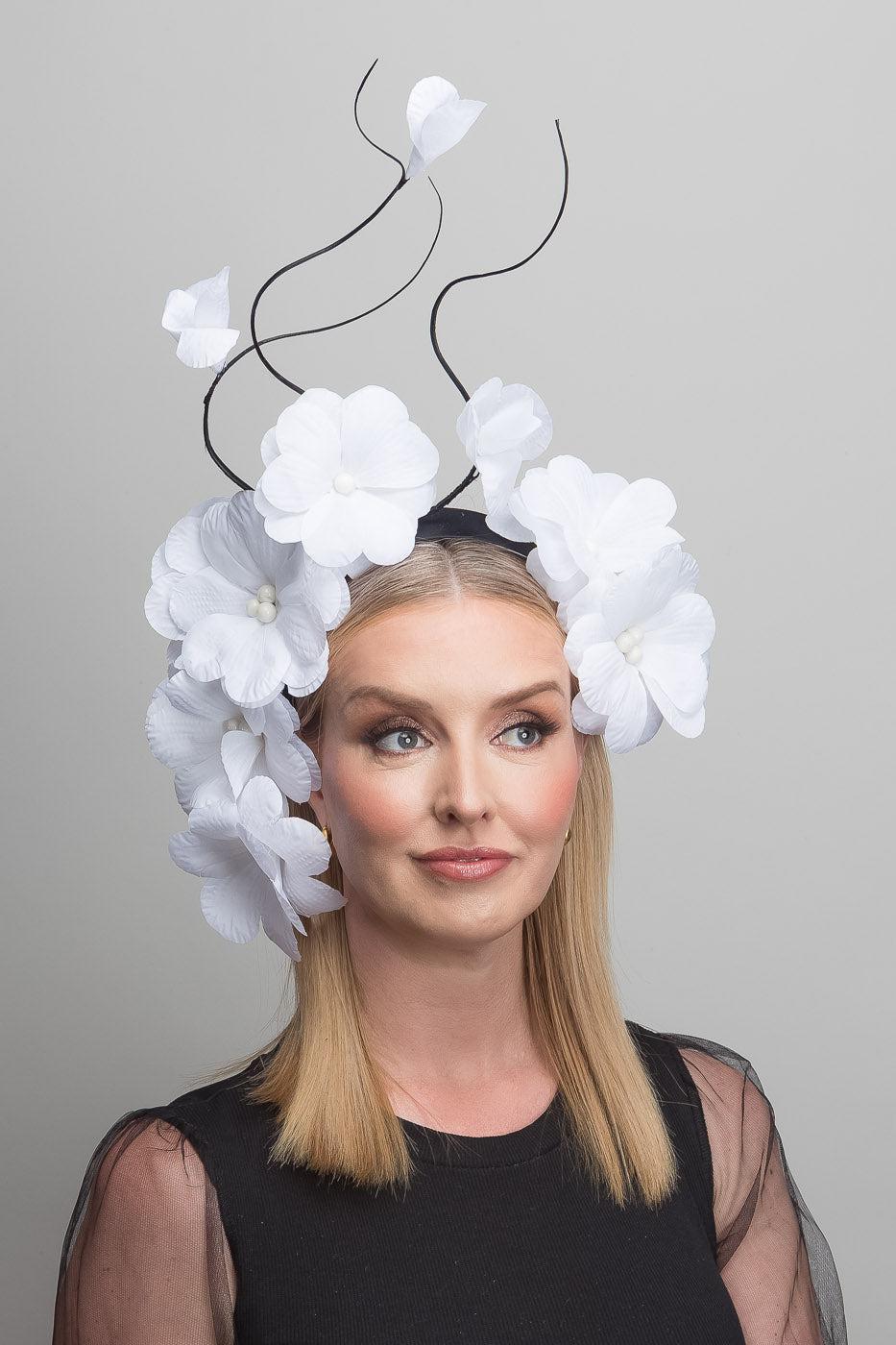 White Silk Petal Fascinator