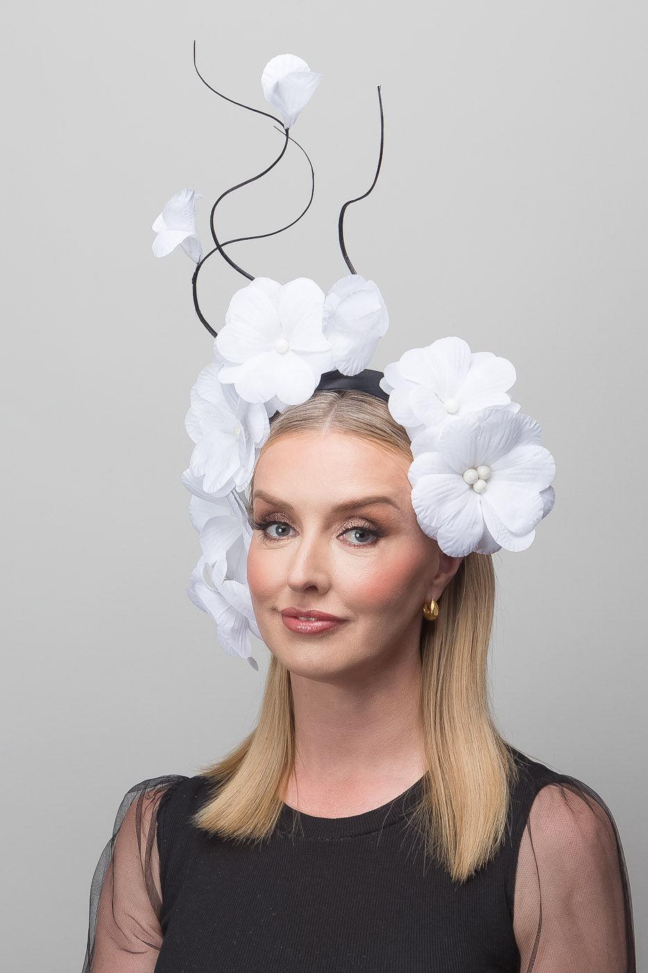 White Silk Petal Fascinator