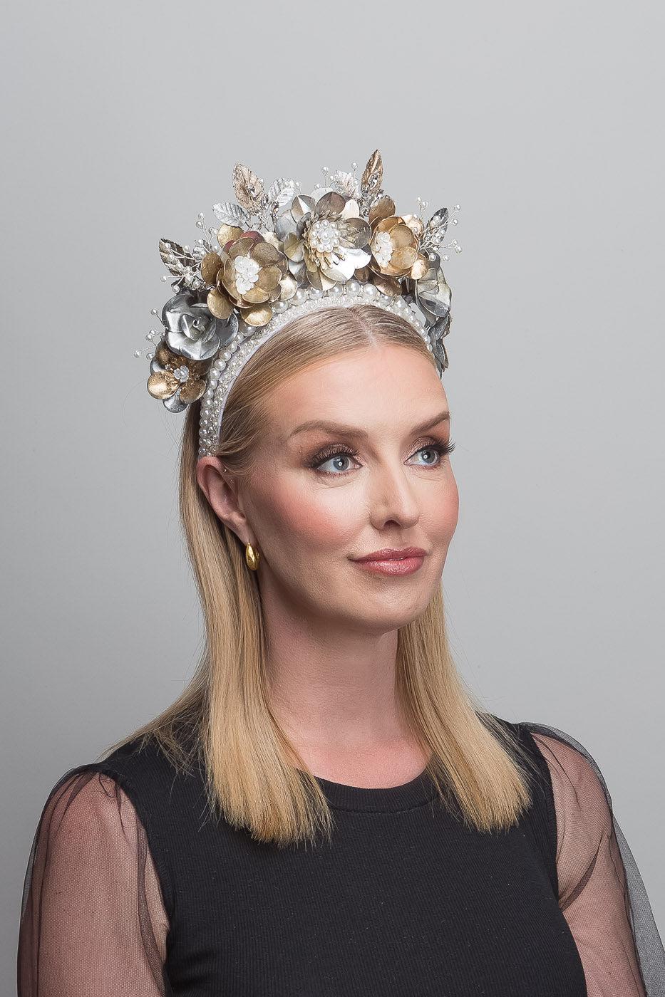 Gold Silver Metal Flower Crown