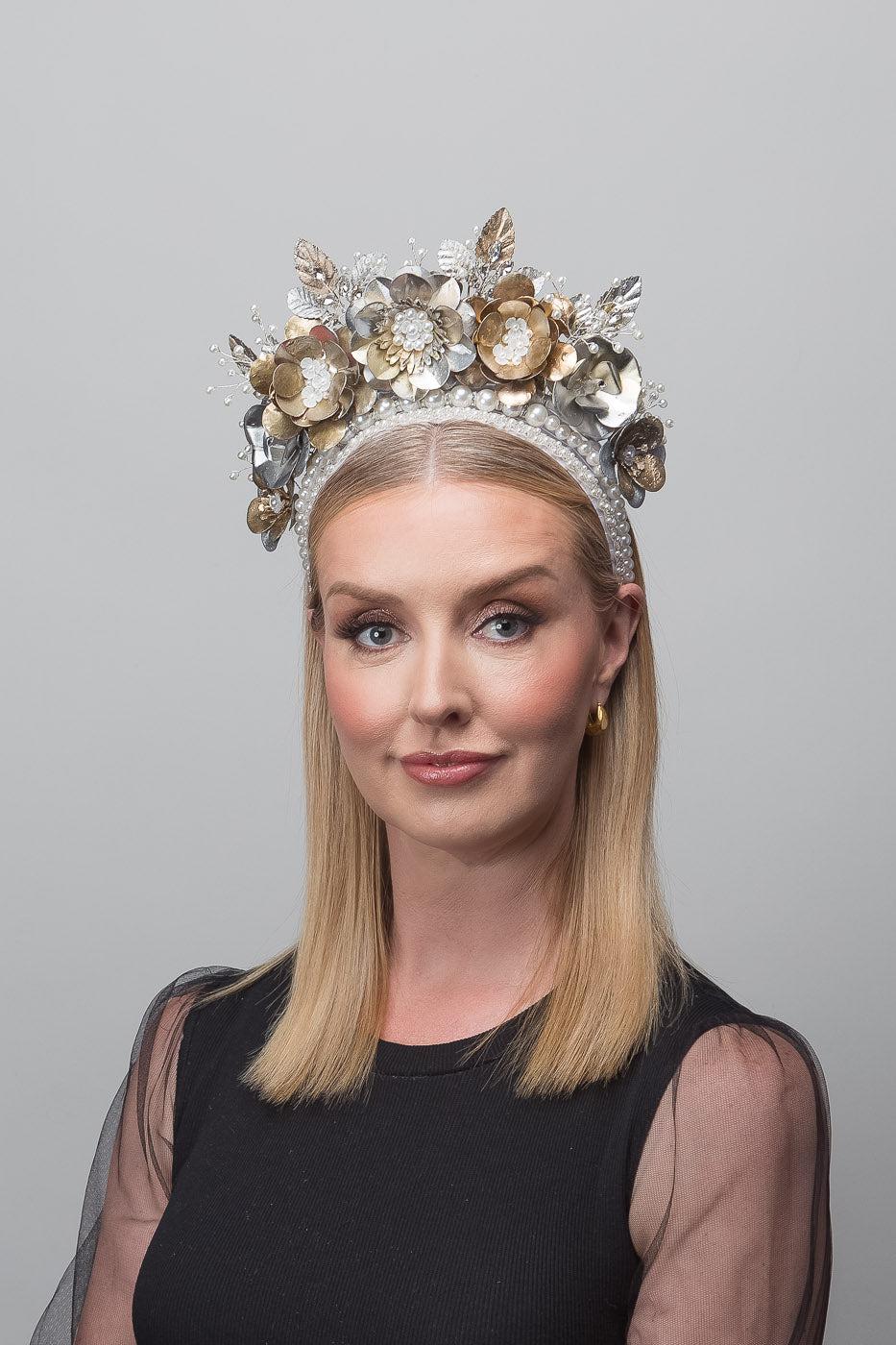 Gold Silver Metal Flower Crown