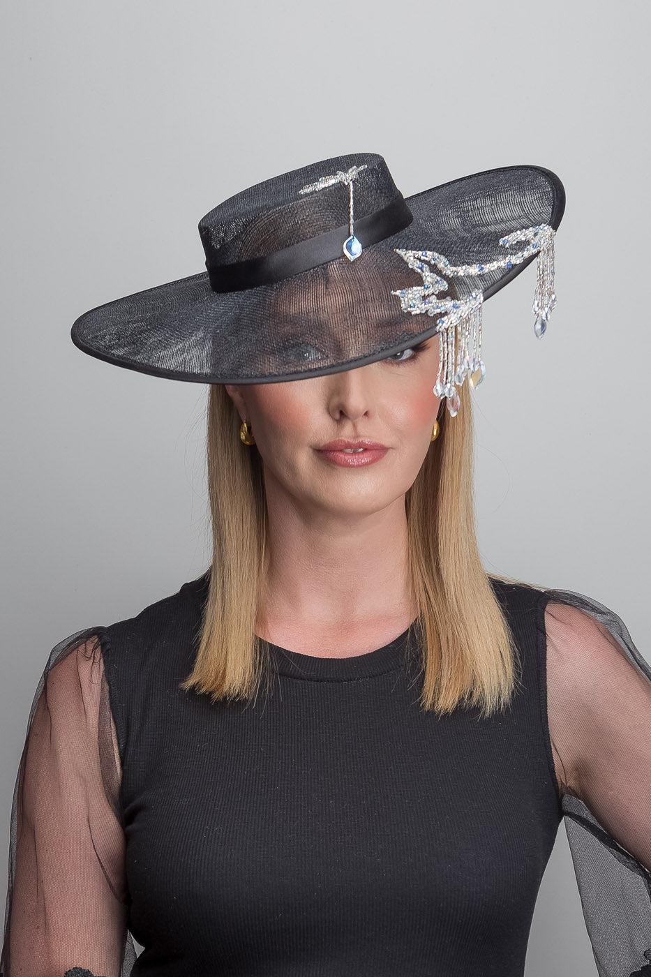 Black Wide Brim Boater