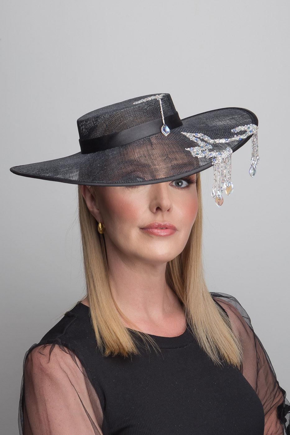 Black Wide Brim Boater