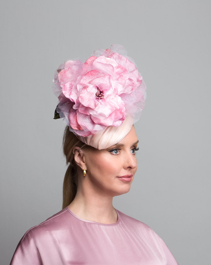 Pink Flower Percher Hat