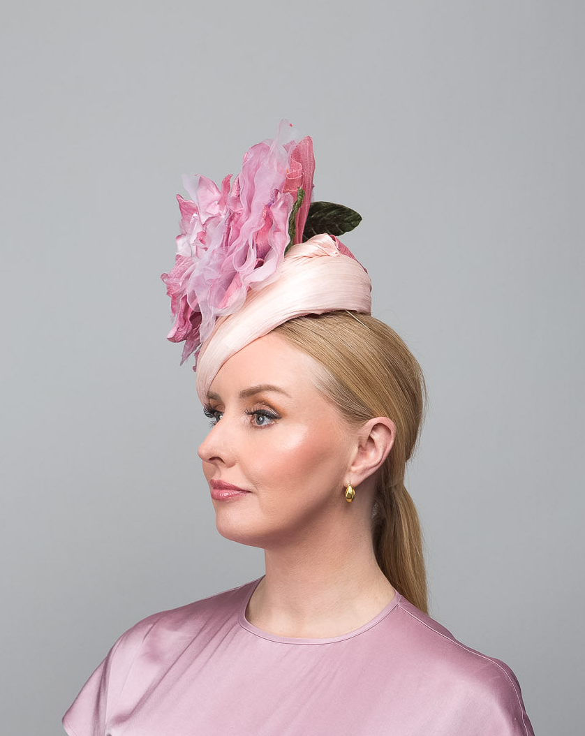 Pink Flower Percher Hat