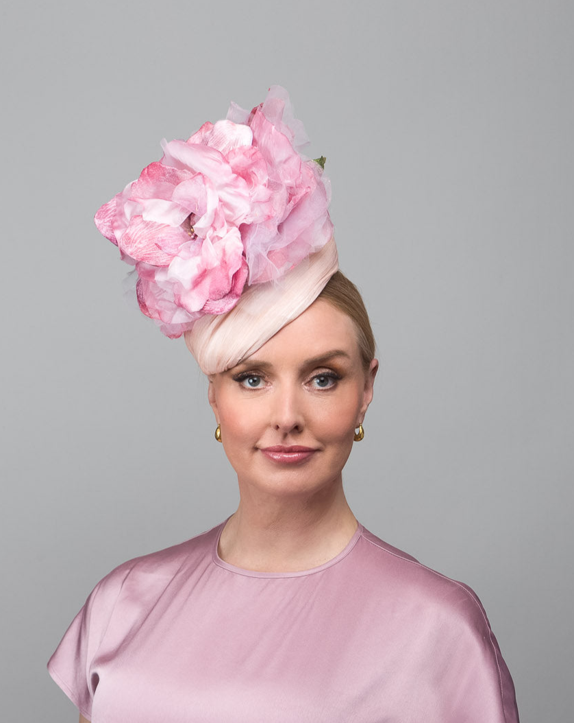 Pink Flower Percher Hat