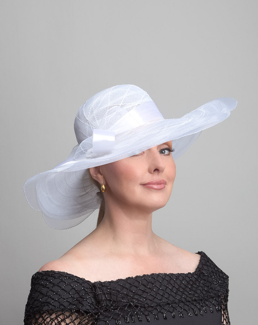 White Wide Brimmed Hat