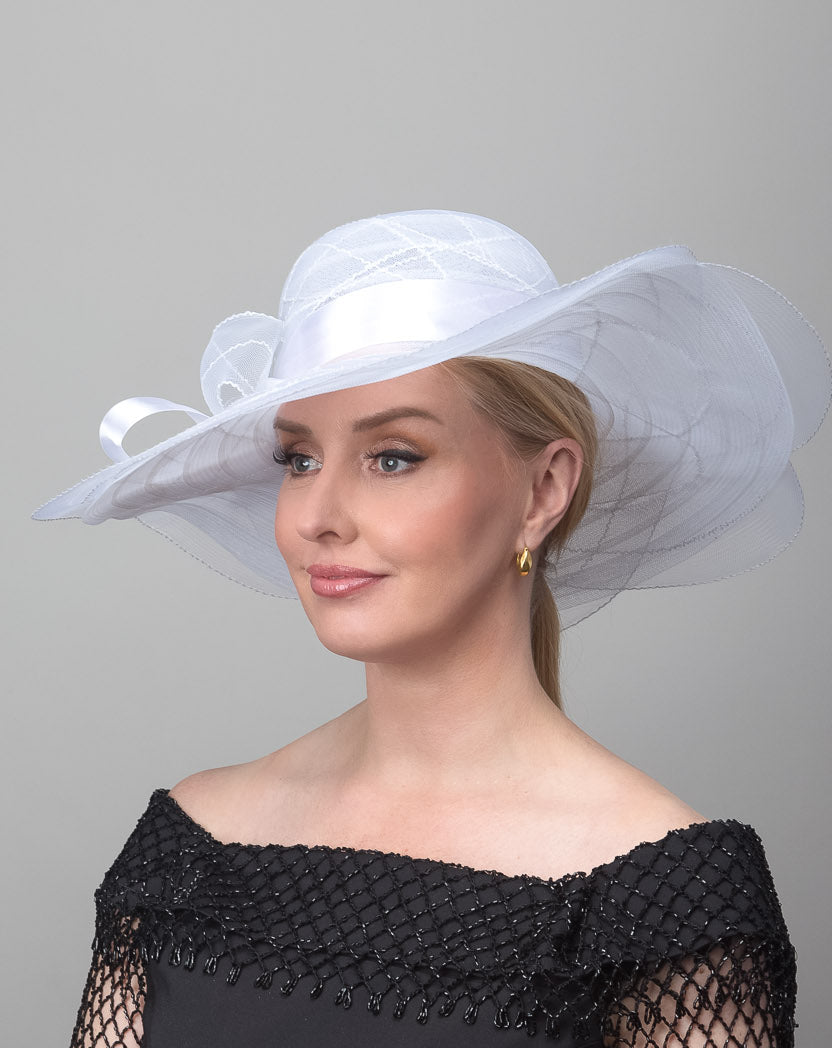 White Wide Brimmed Hat