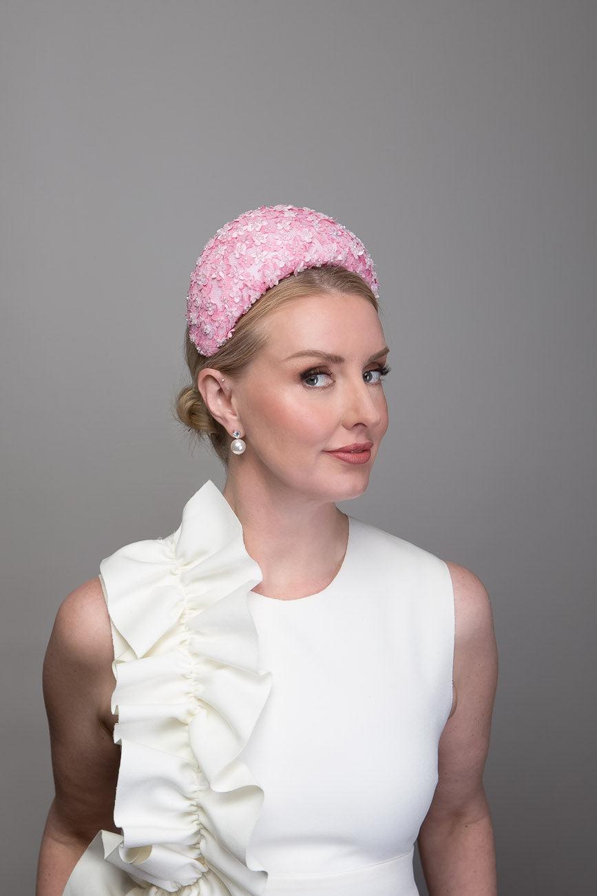 Pink Flower Lace Headband