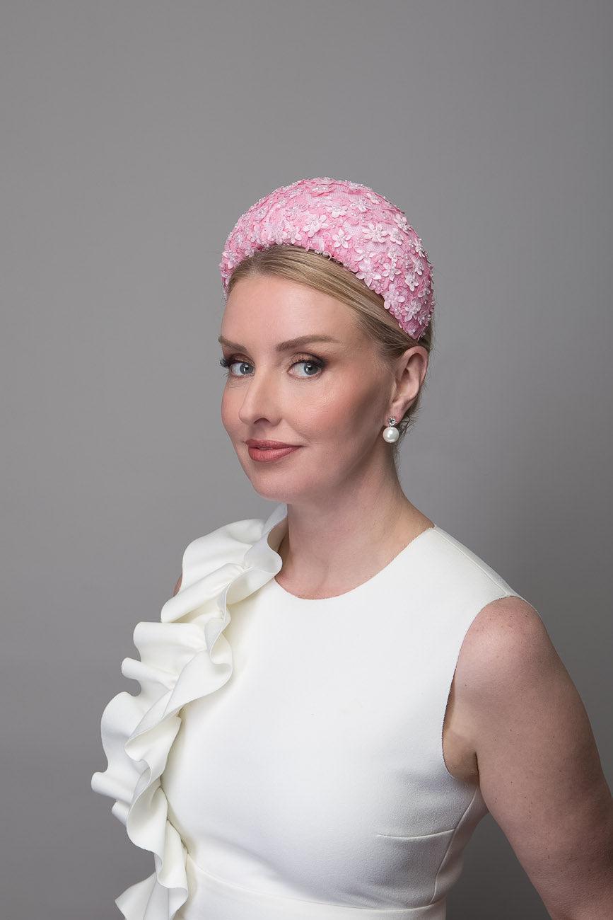 Pink Flower Lace Headband