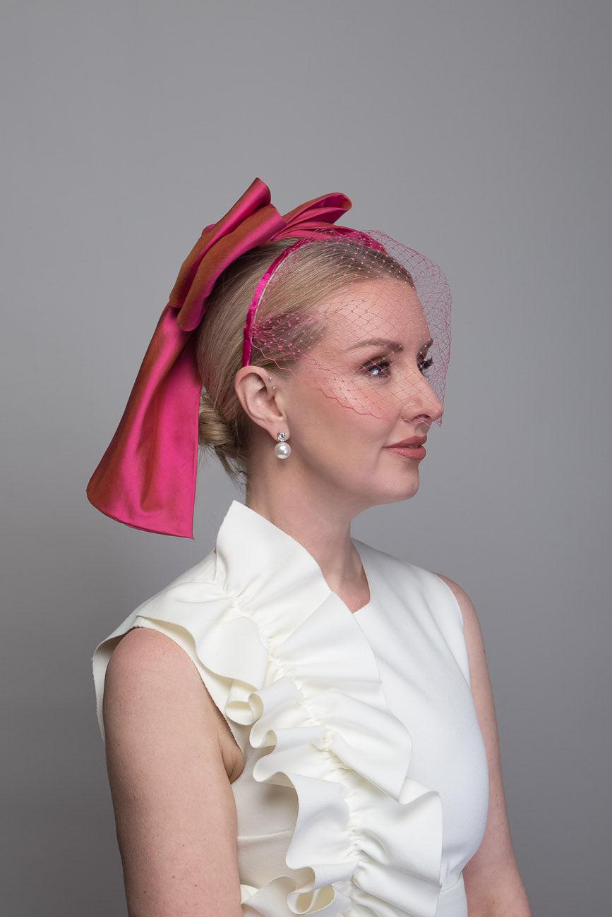 Hot Pink Silk Bow
