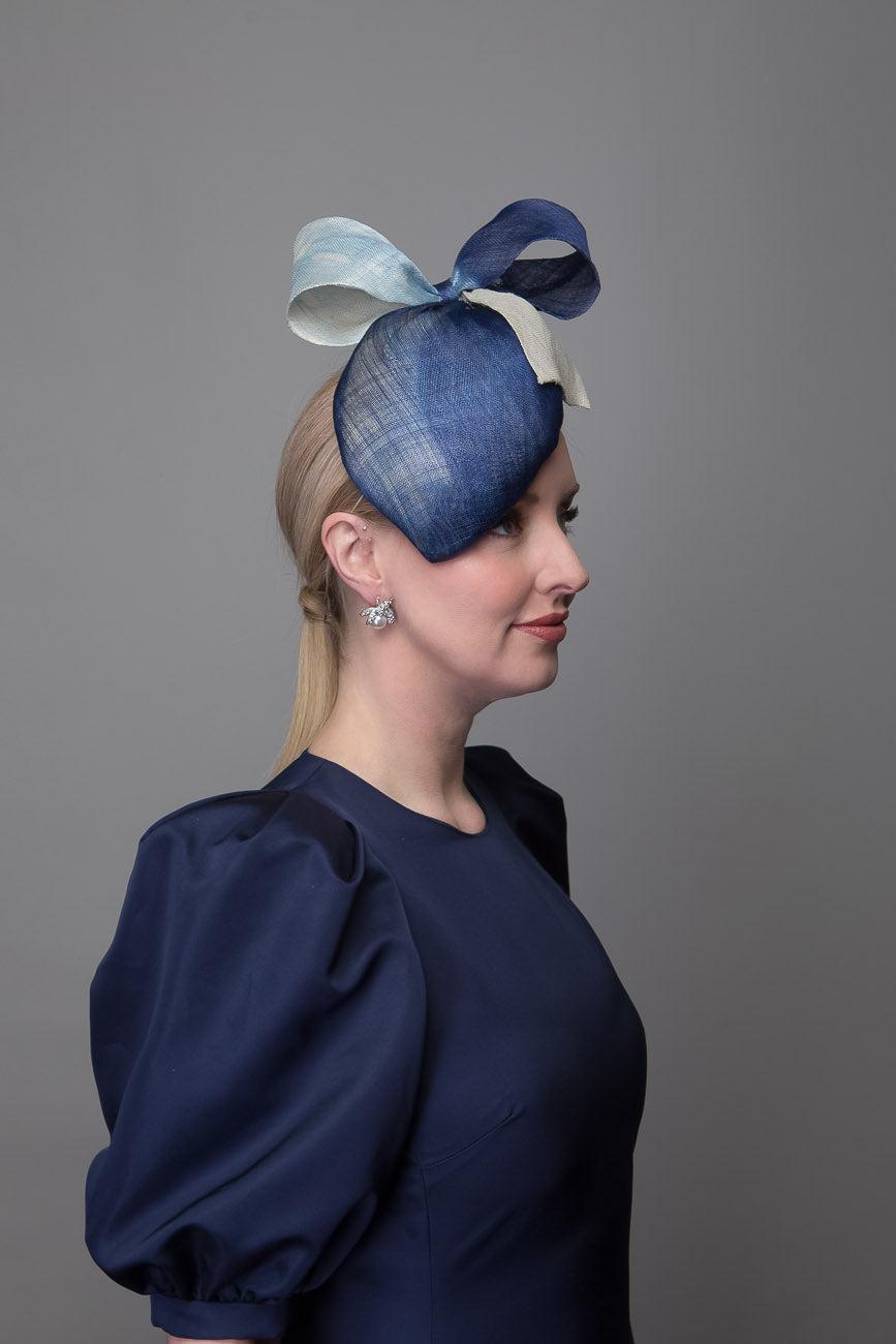 Navy Hat with Bow