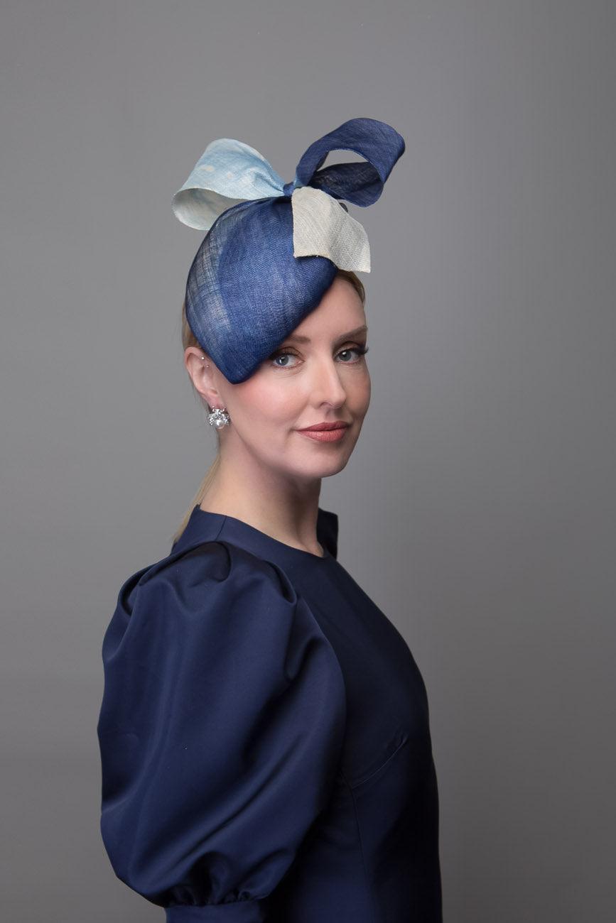 Navy Hat with Bow