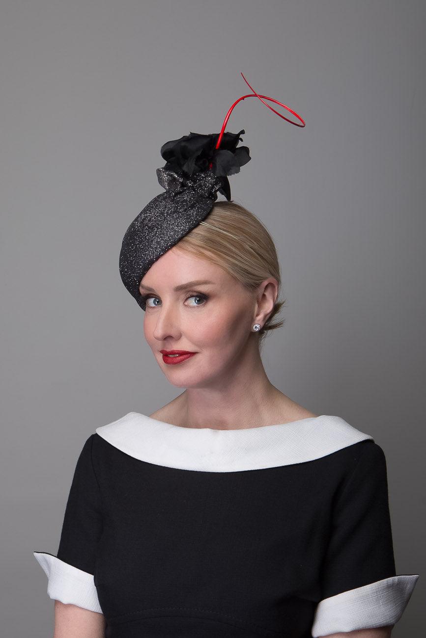 Black Silver Fabric Hat