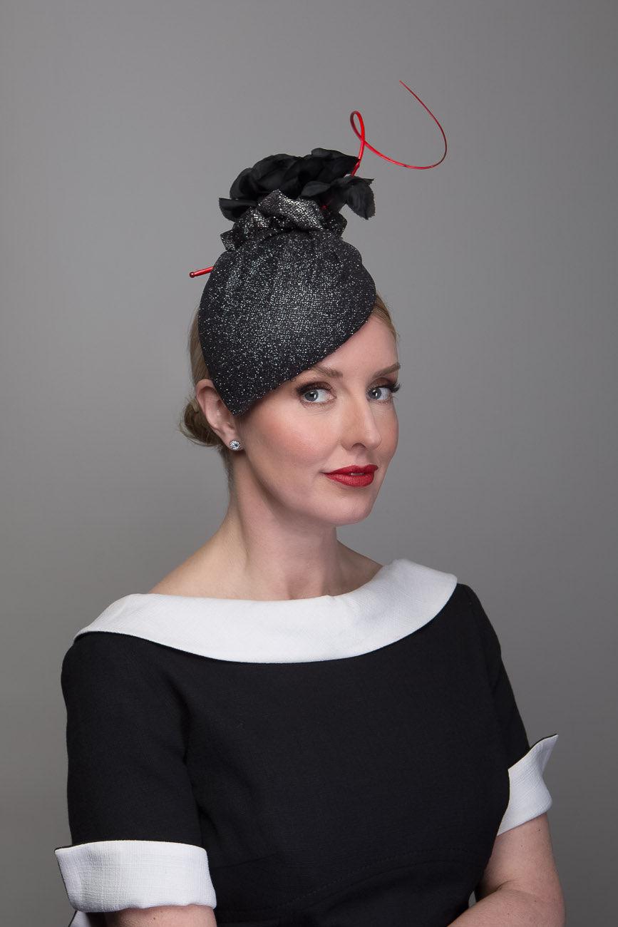 Black Silver Fabric Hat
