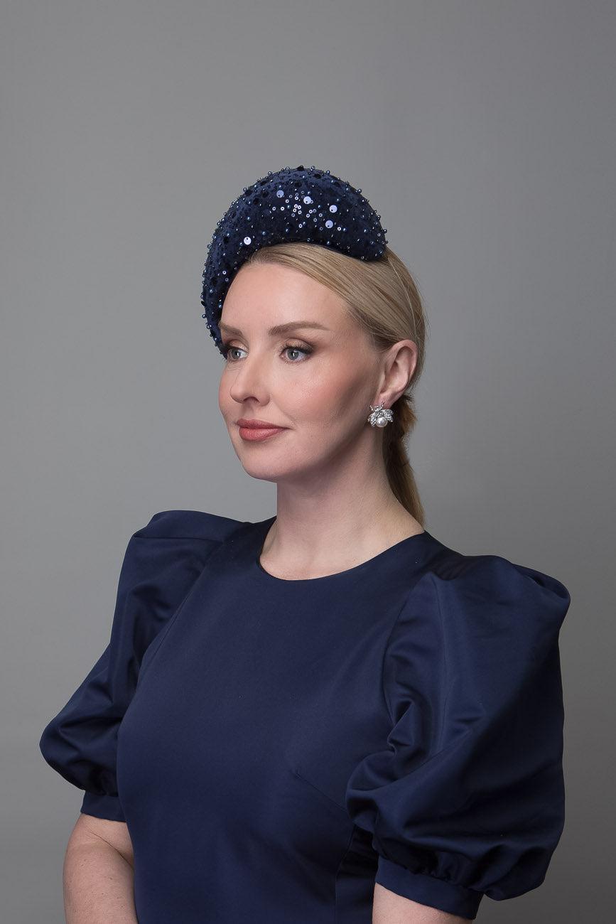 Navy Blue Sequin Headband